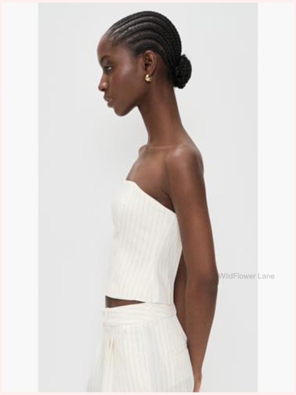 Essential Suiting Strapless Top with Pinstripe Pattern - Picture 5 of 6